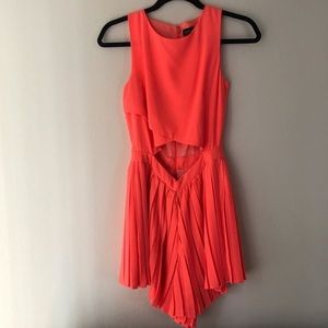 EUC Topshop Orange Pleated Romper